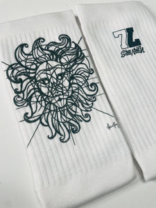 Sacred Lion B & W Socks