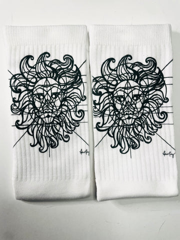 Sacred Lion B & W Socks