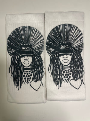 Divine Warrior B & W Socks