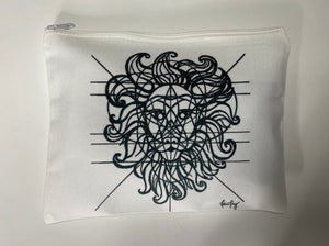 B & W Sacred Lion Neves Large Zipper Bag