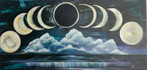 Eclipse Over Clouds Original Painting